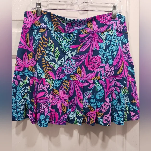 Lilly Pulitzer Bessie Skort Aegean Navy Calypso Coast L - Picture 4 of 6